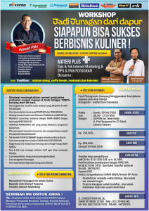 Workshop Jadi Juragan Dapur (Bisnis Kuliner) 5 Mei 2016 Tokomesin Malang