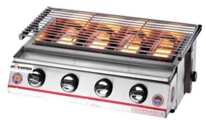 Pemanggang BBQ Stainless (gas) 4 Tungku 1 tokomesin malang