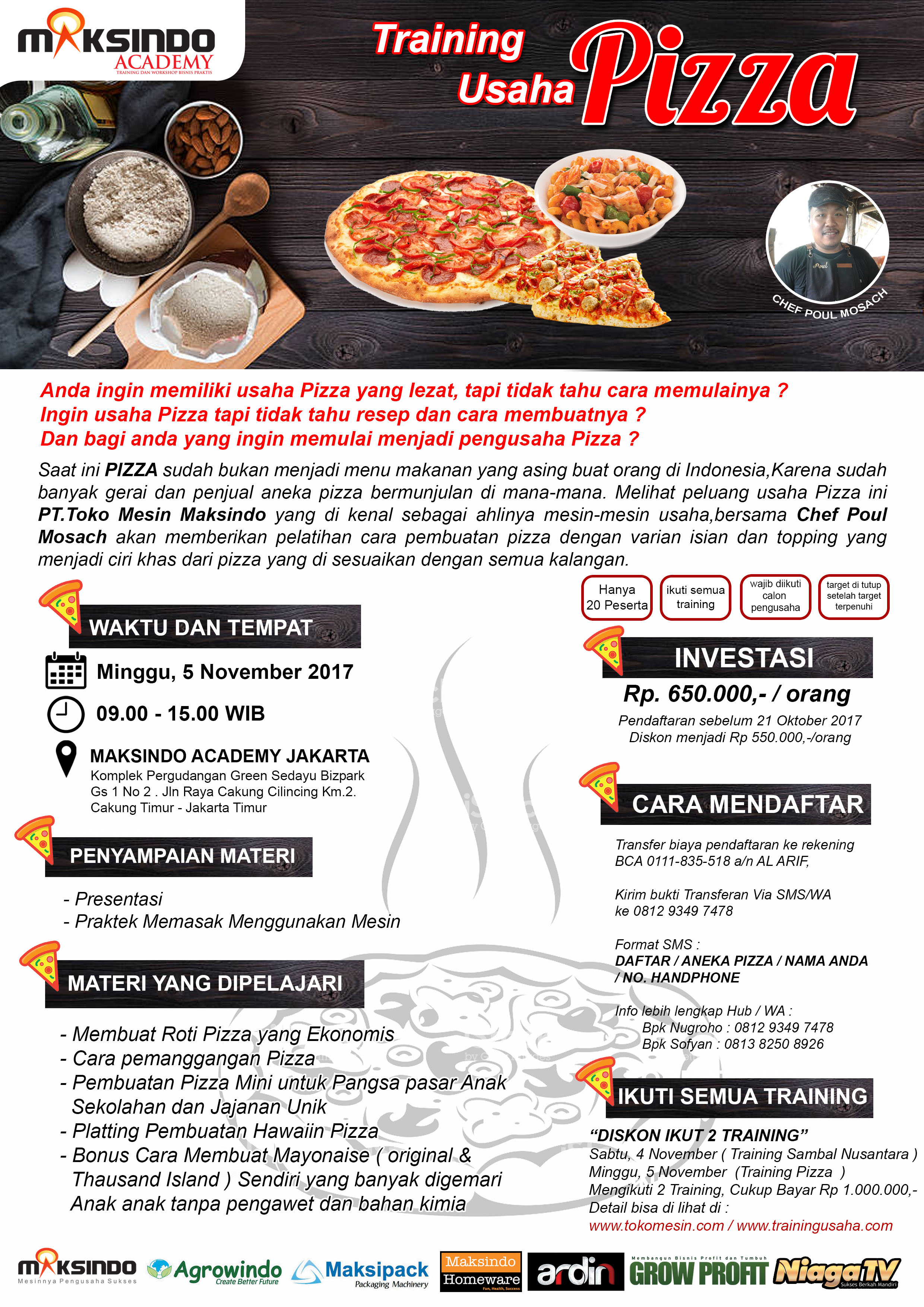 Training Usaha Pizza, 5 November 2017