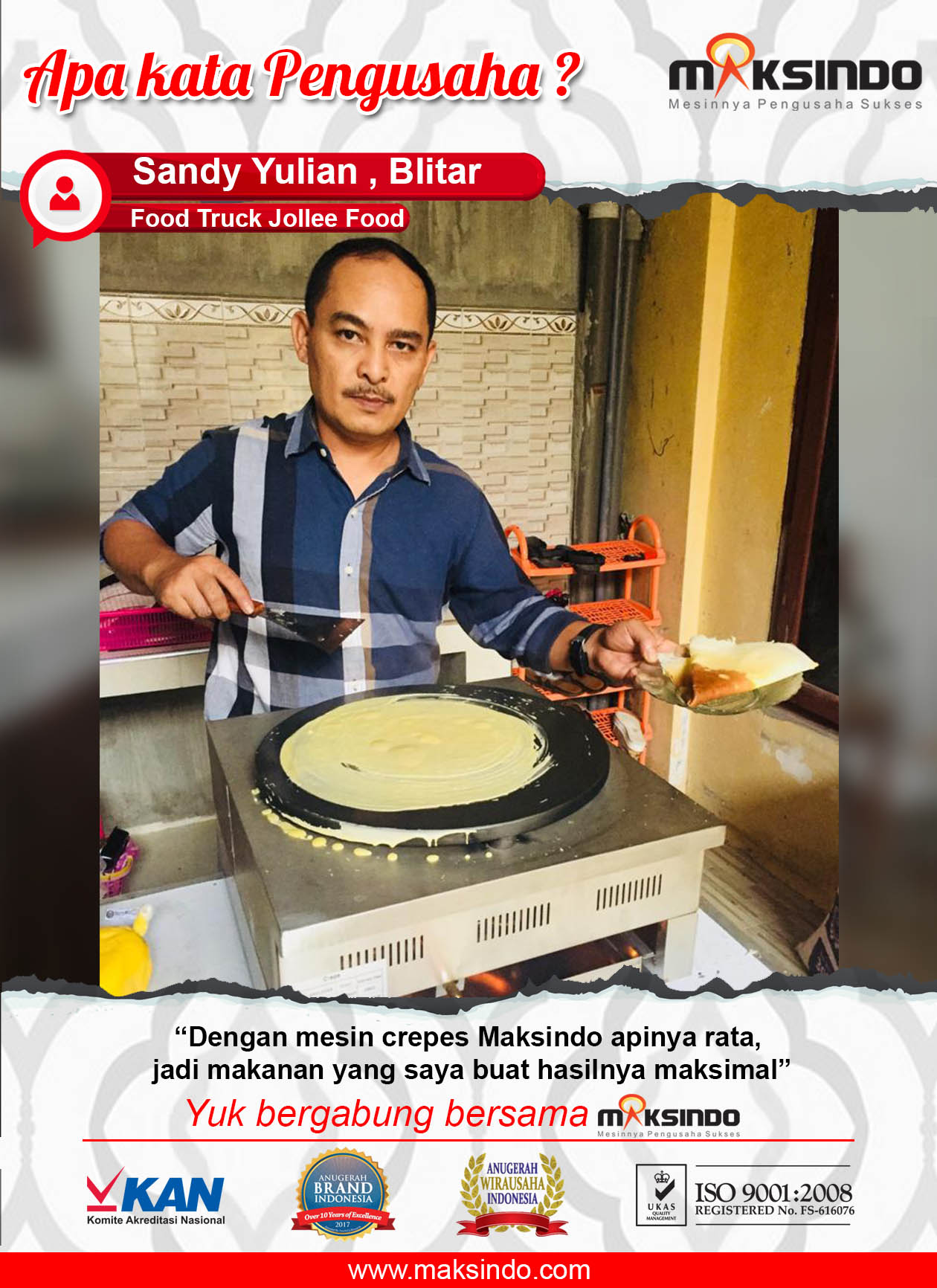 Food Truck Jolle Food : Mesin Crepes Maksindo Sangat Maksimal