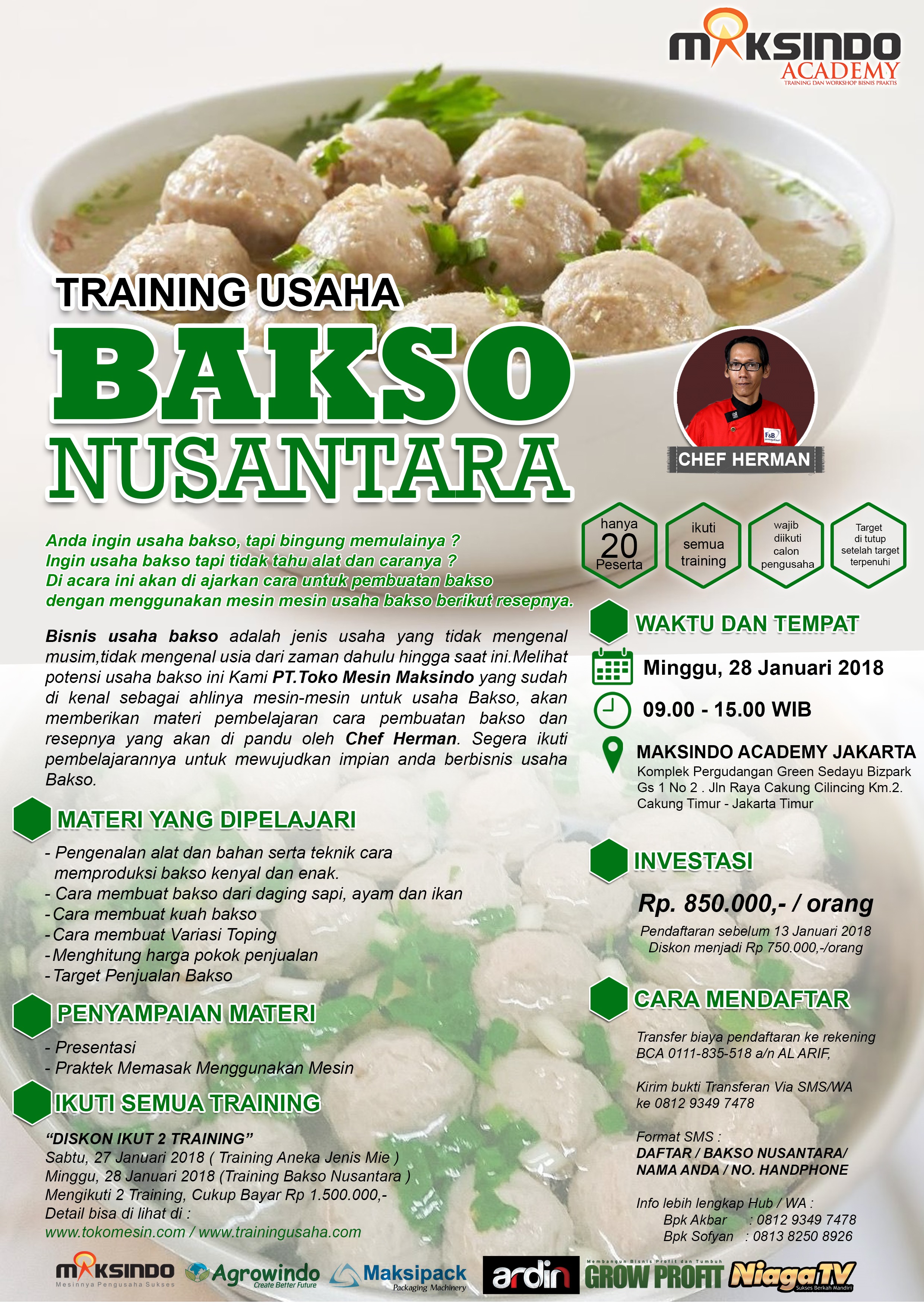 Training Usaha Bakso Nusantara, 28 Januari 2018