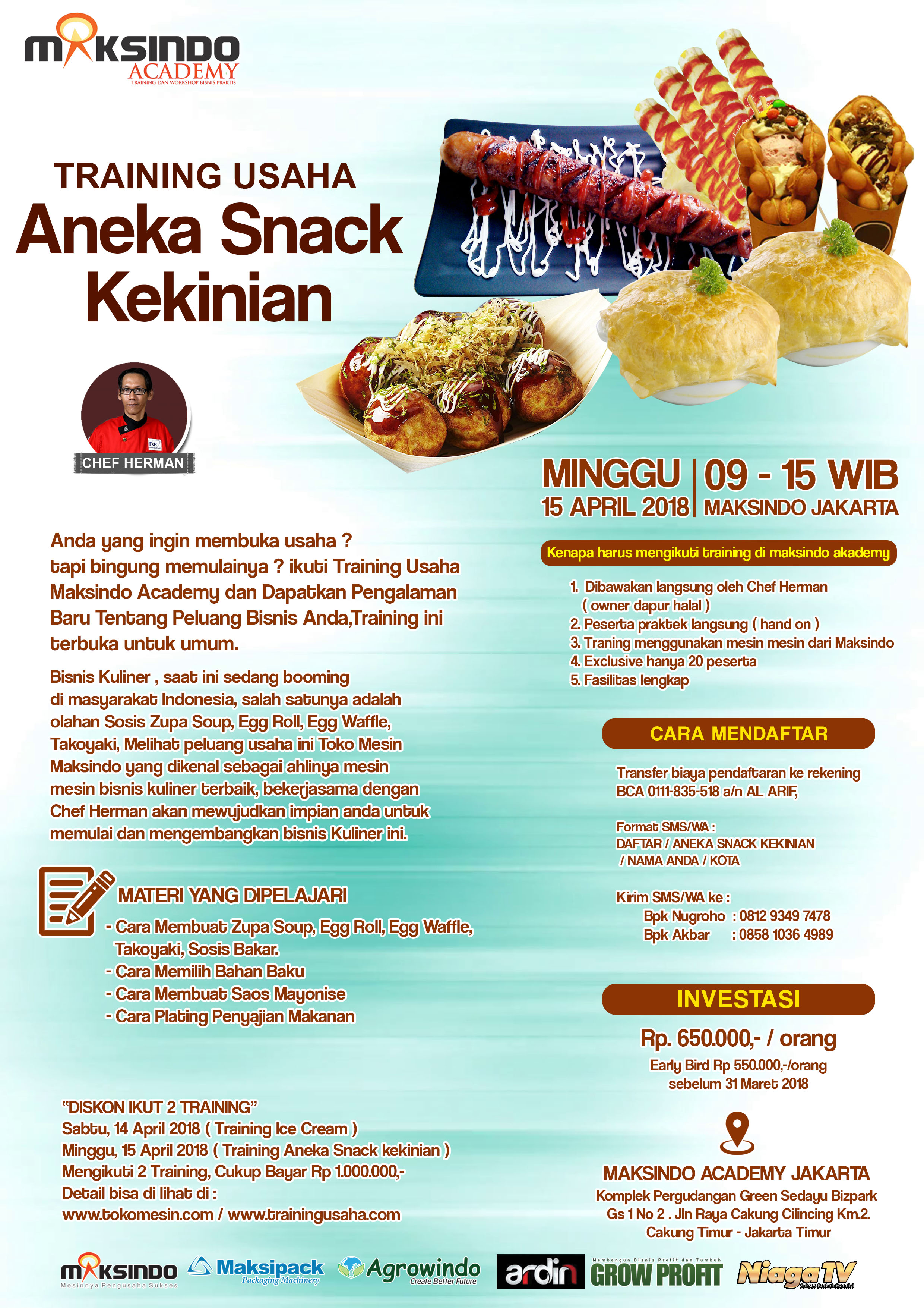 Training Usaha Aneka Snack Kekinian, 15 April 2018