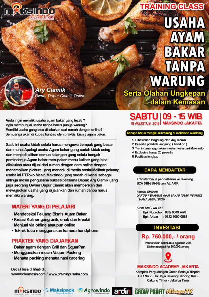 Training Usaha Ayam Bakar Tanpa Warung, 18 Agustus 2018