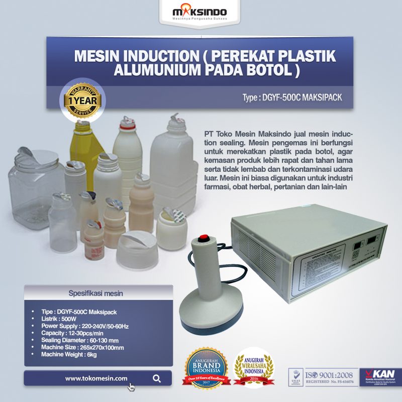 Jual Mesin Induction (Perekat Plastik Alumunium Pada Botol) di Malang