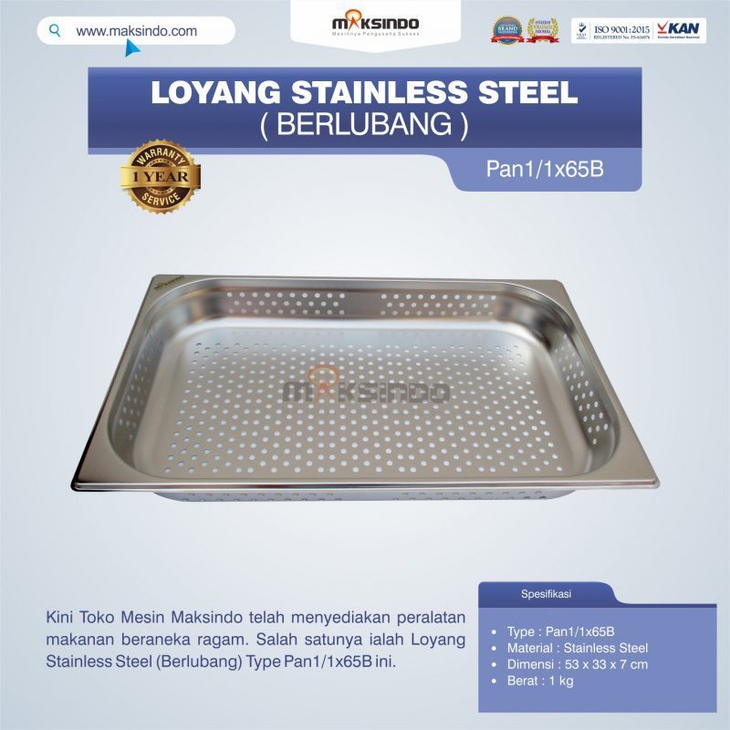 Jual Loyang Stainless Steel (Berlubang) Type Pan1/1x65B di Malang
