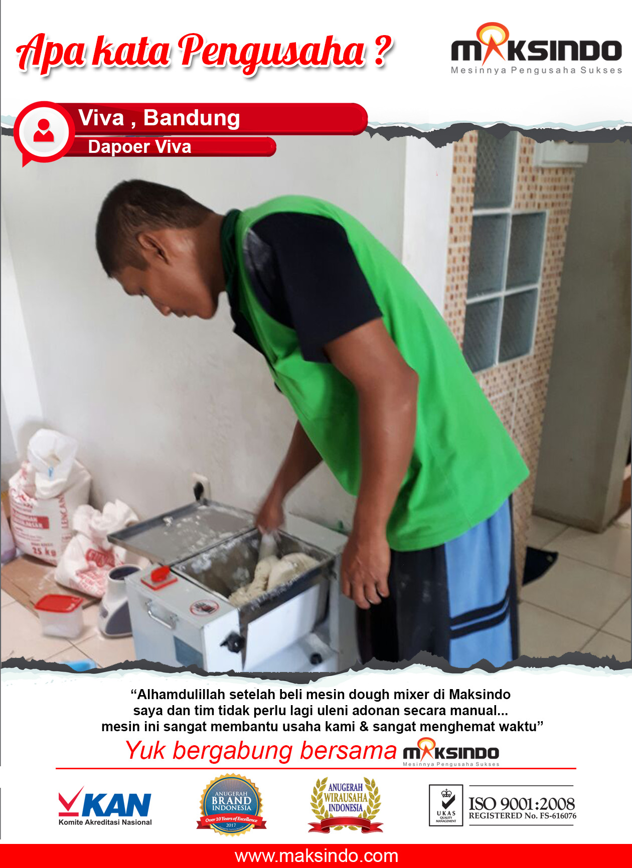 Dapoer Viva : Pengadukan Adonan Makin Cepat Dengan Mesin Dough Mixer