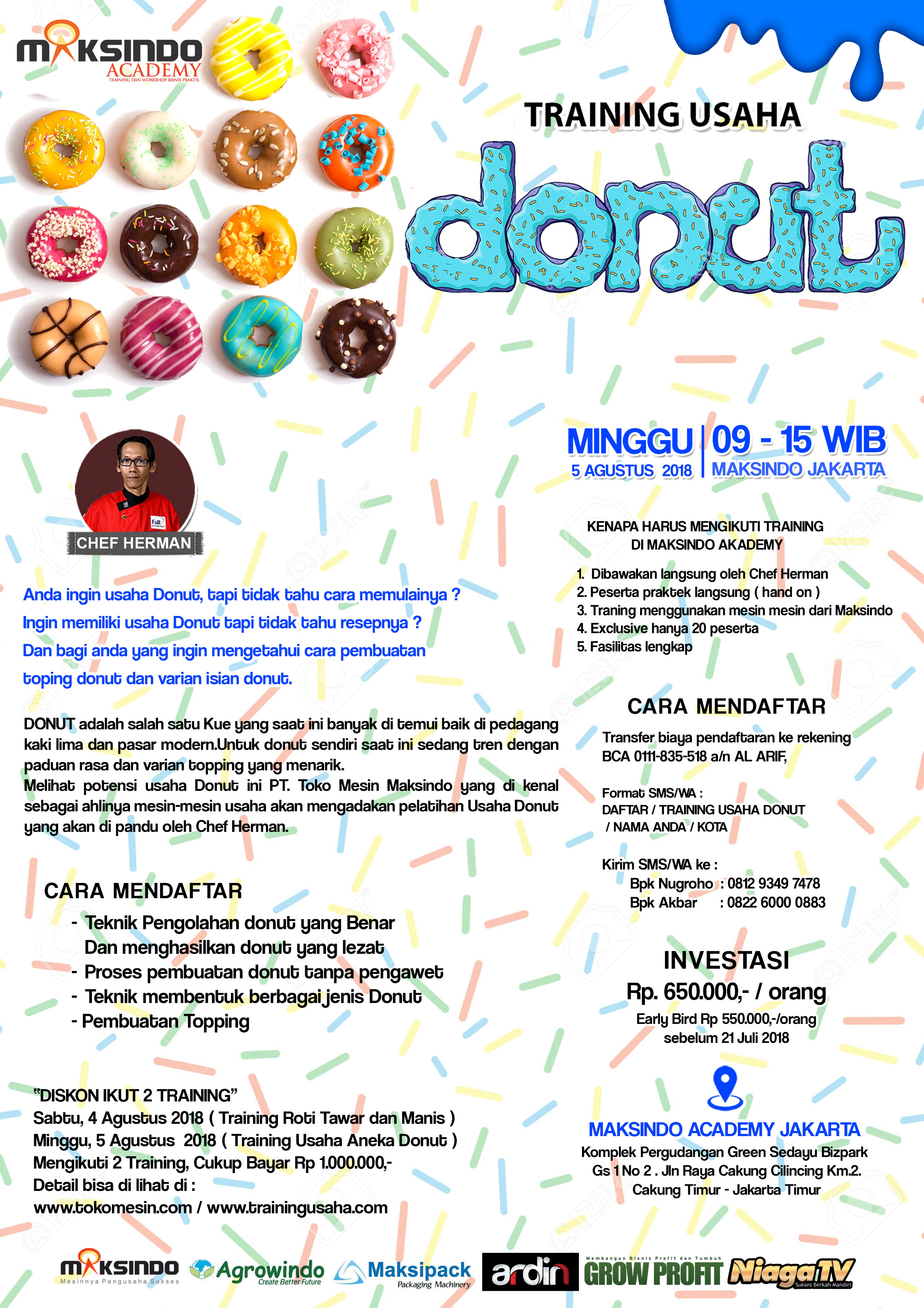 Training Usaha Donut, Minggu 5 Agustus 2018