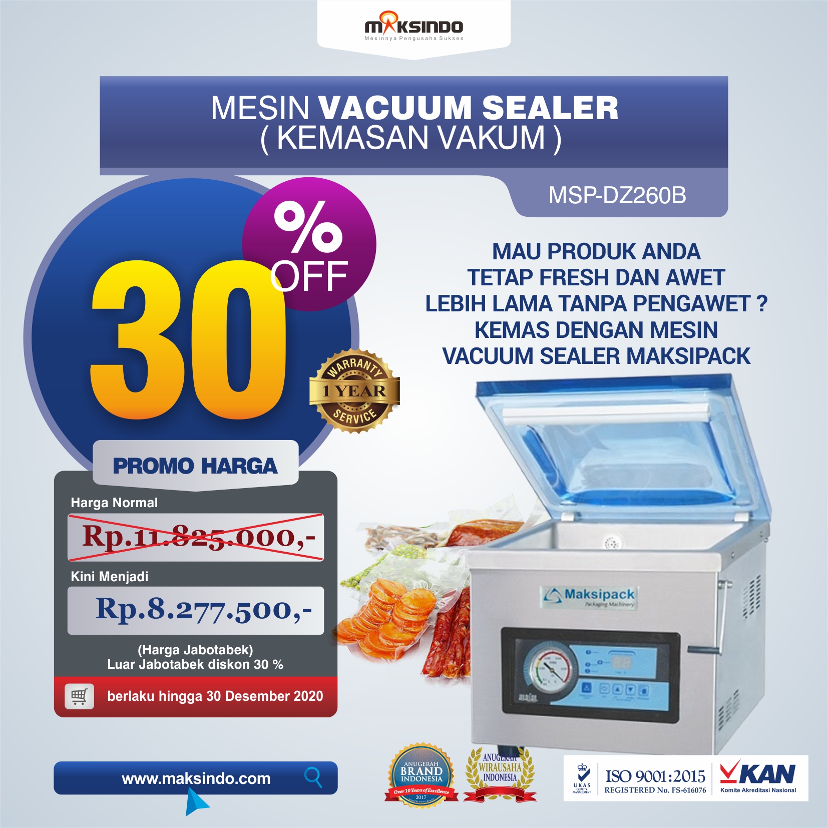 Jual Mesin Vacuum Sealer ( MSP-DZ260B) Di Malang