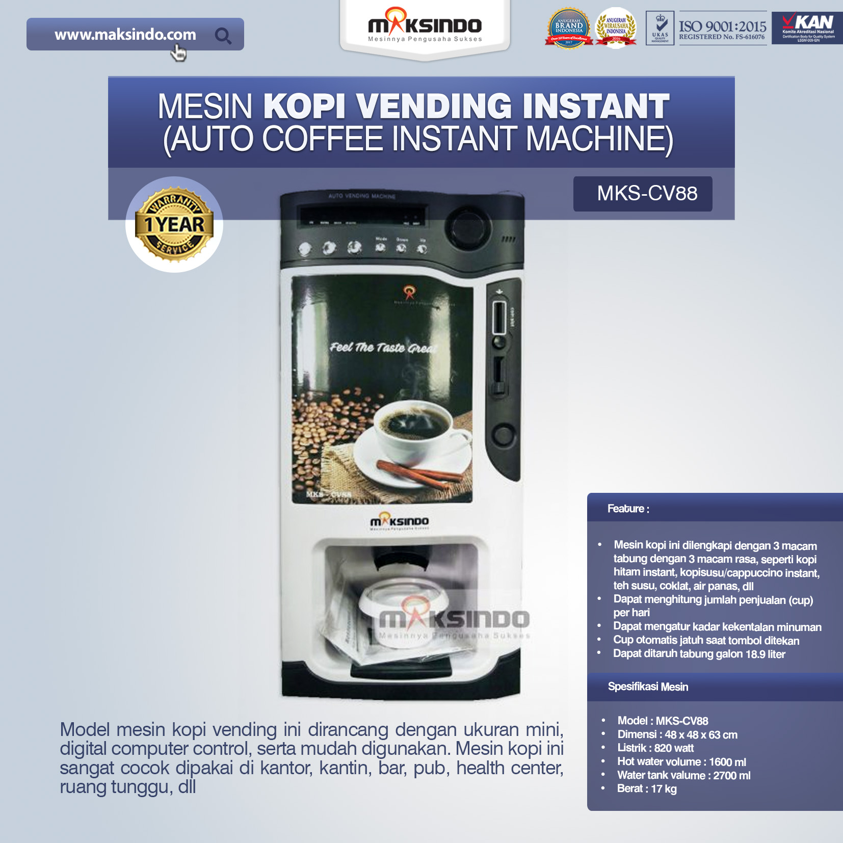 Jual Mesin Kopi Instant (Auto Coffee Instant Machine) di Malang