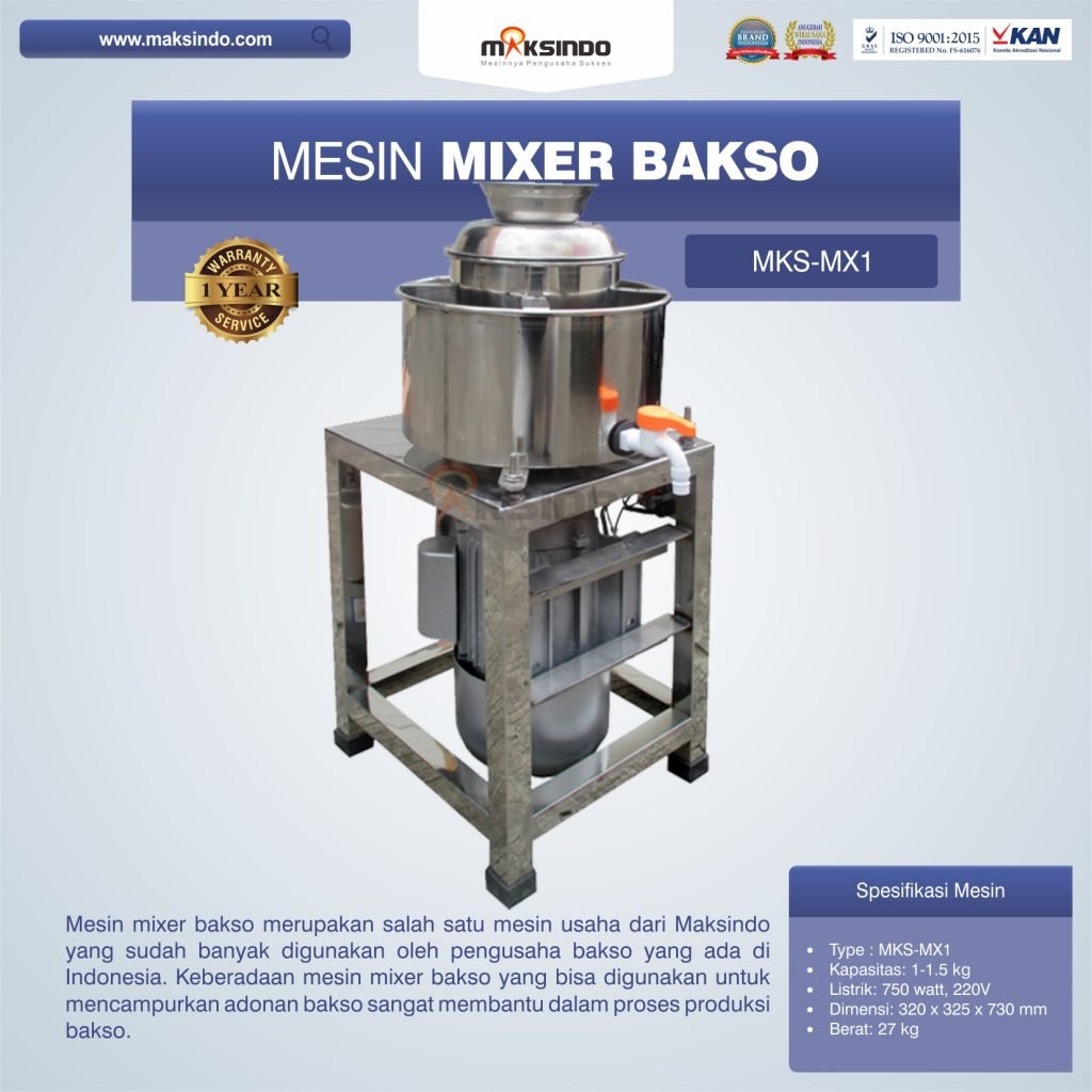 Jual Mesin Mixer Bakso MKS-MX1 Di Malang