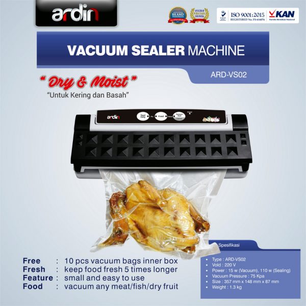 Jual Mesin Vacuum Sealer VS02 Ardin (Basah Dan Kering) Di Malang