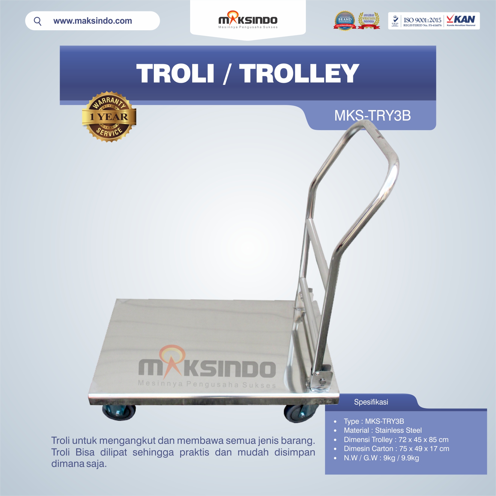Jual Troli/Trolley MKS-TRY3B di Malang