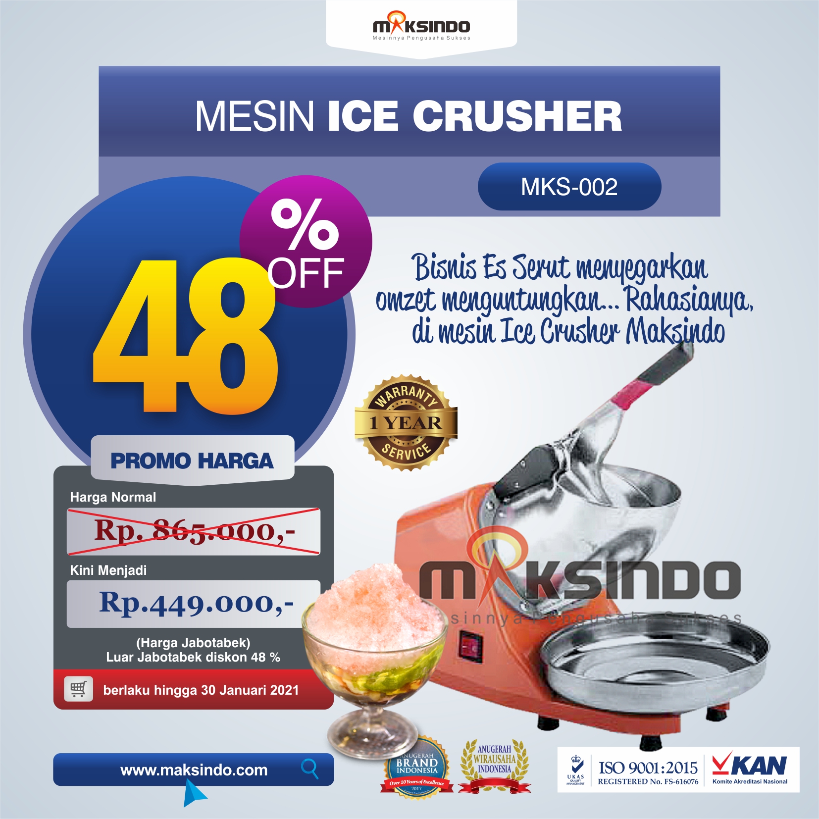 Jual Mesin Es Serut (Ice Crusher) di Malang
